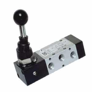 Válvula 5/3 de Manipulo 1/4"-Posições Fixas- Centros Fechados