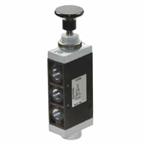 Válvula 5/2 de Botão Plano 1/4" Retorno Mola