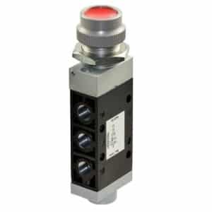 Válvula 5/2 de Botão Plano 1/8" Servo Pilotada