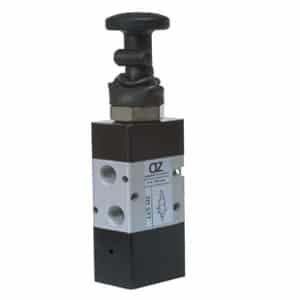 Válvula 3/2 de Botão Plano 1/4" Retorno Pneumático-NF