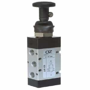 Válvula 5/2 de Botão Plano 1/4" Retorno Mola