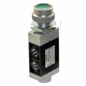 Válvula 3/2 de Botão Plano 1/8" Servo Pilotada-NF