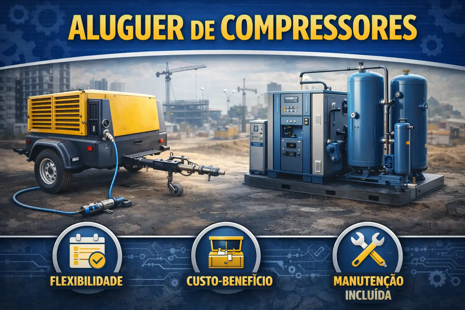 Aluguer de compressores para construcao